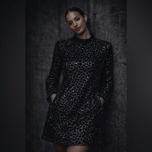 Philosophy di Lorenzo Serafini mini dress animal print velvet micro sequins lace
